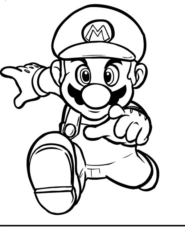 Kolorowanka biegnący Mario